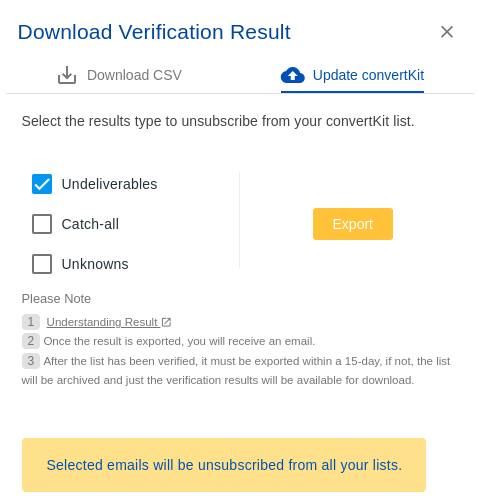 ConvertKit integration step