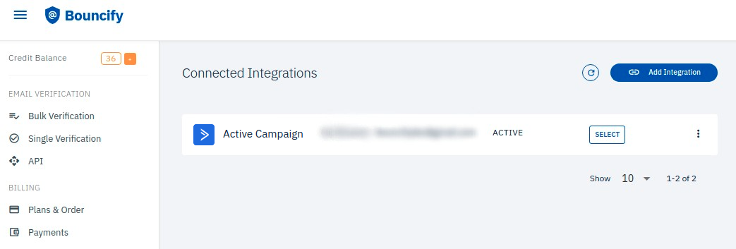 ActiveCampaign integration step