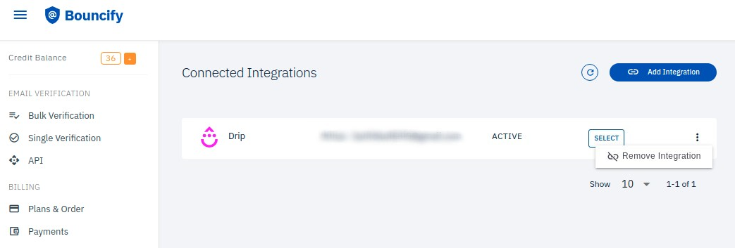 Drip integration step