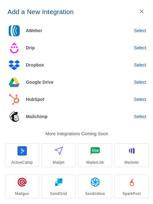 Dropbox integration step