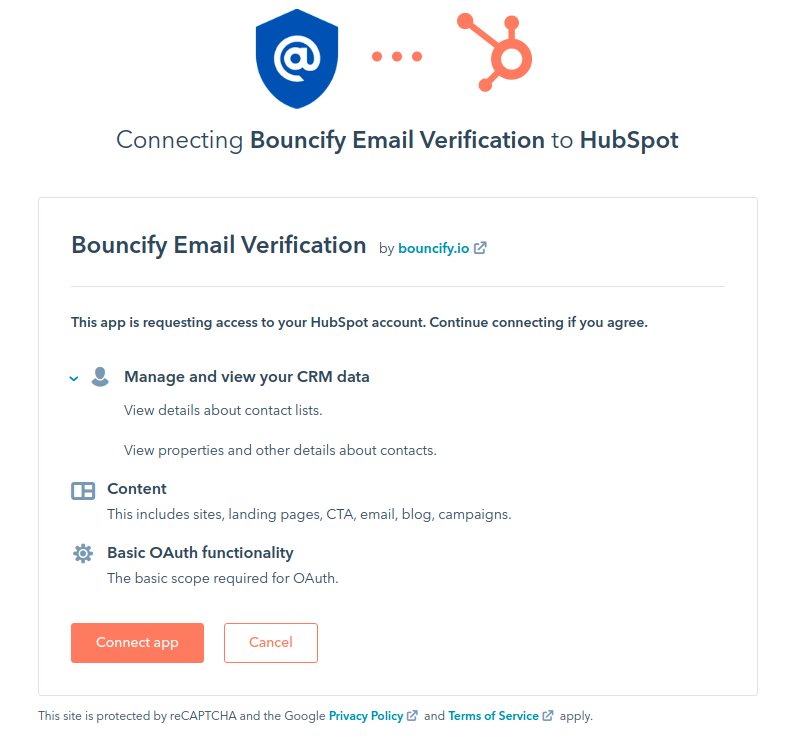 HubSpot integration step