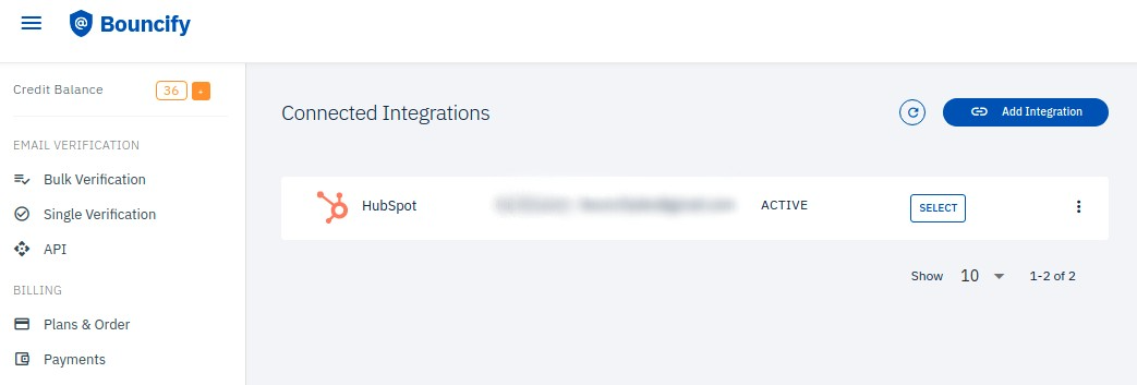 HubSpot integration step
