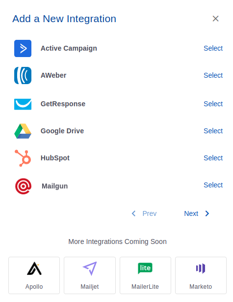 Mailgun integration step
