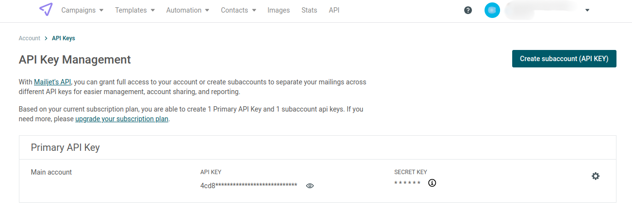 Mailjet integration step