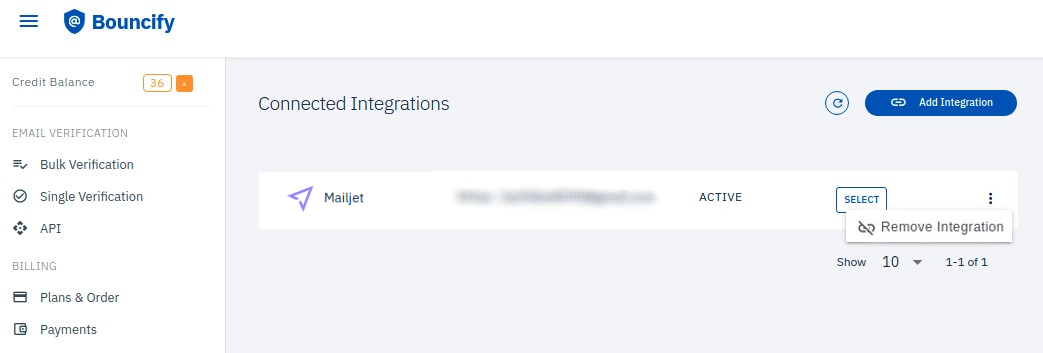 Mailjet integration step
