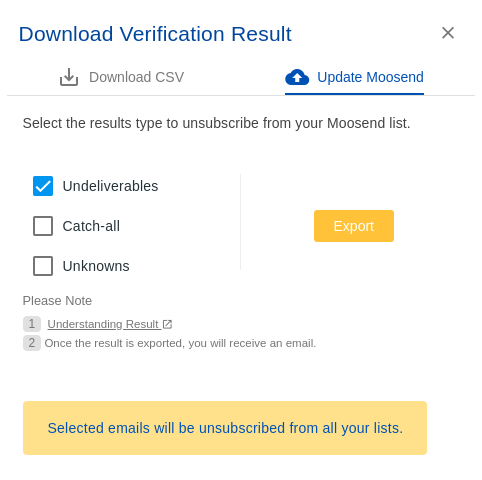 Moosend integration step