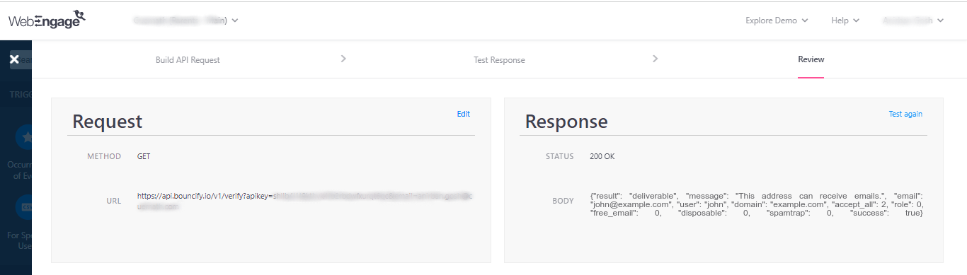 WebEngage integration step